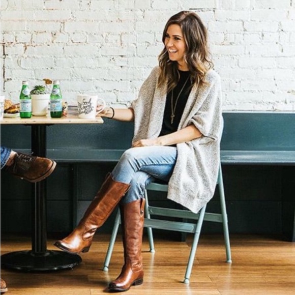 Frye Melissa Button Cognac Leather Knee High Boot - Picture 3 of 9